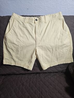 St. John's Bay Pale Yellow Flat-Front Shorts
